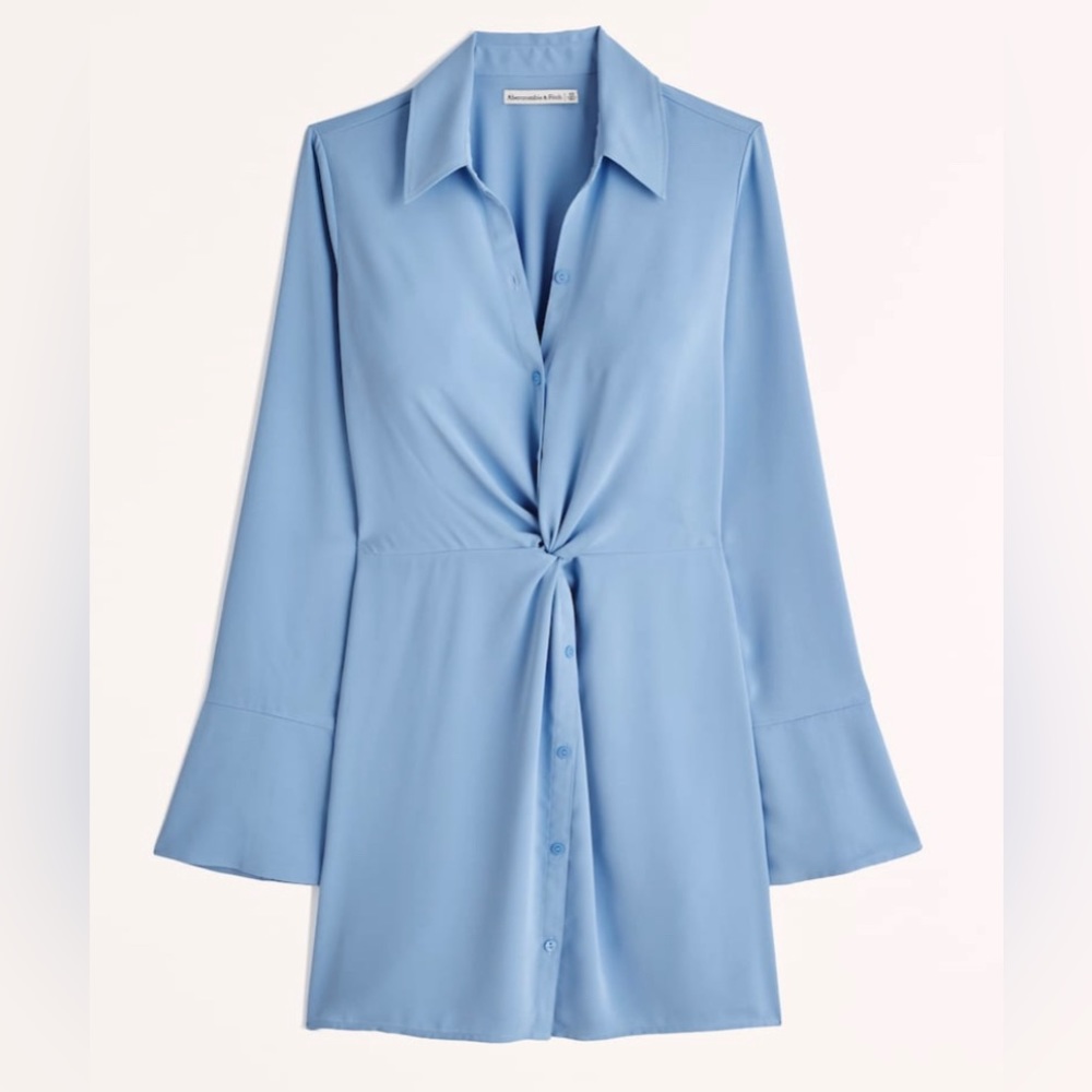 Abercrombie Long-Sleeve Twist-Front Shirt Dress